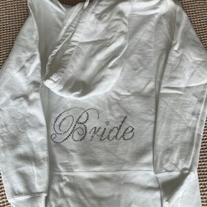 White 'Bride' Rhinestone Hoodie